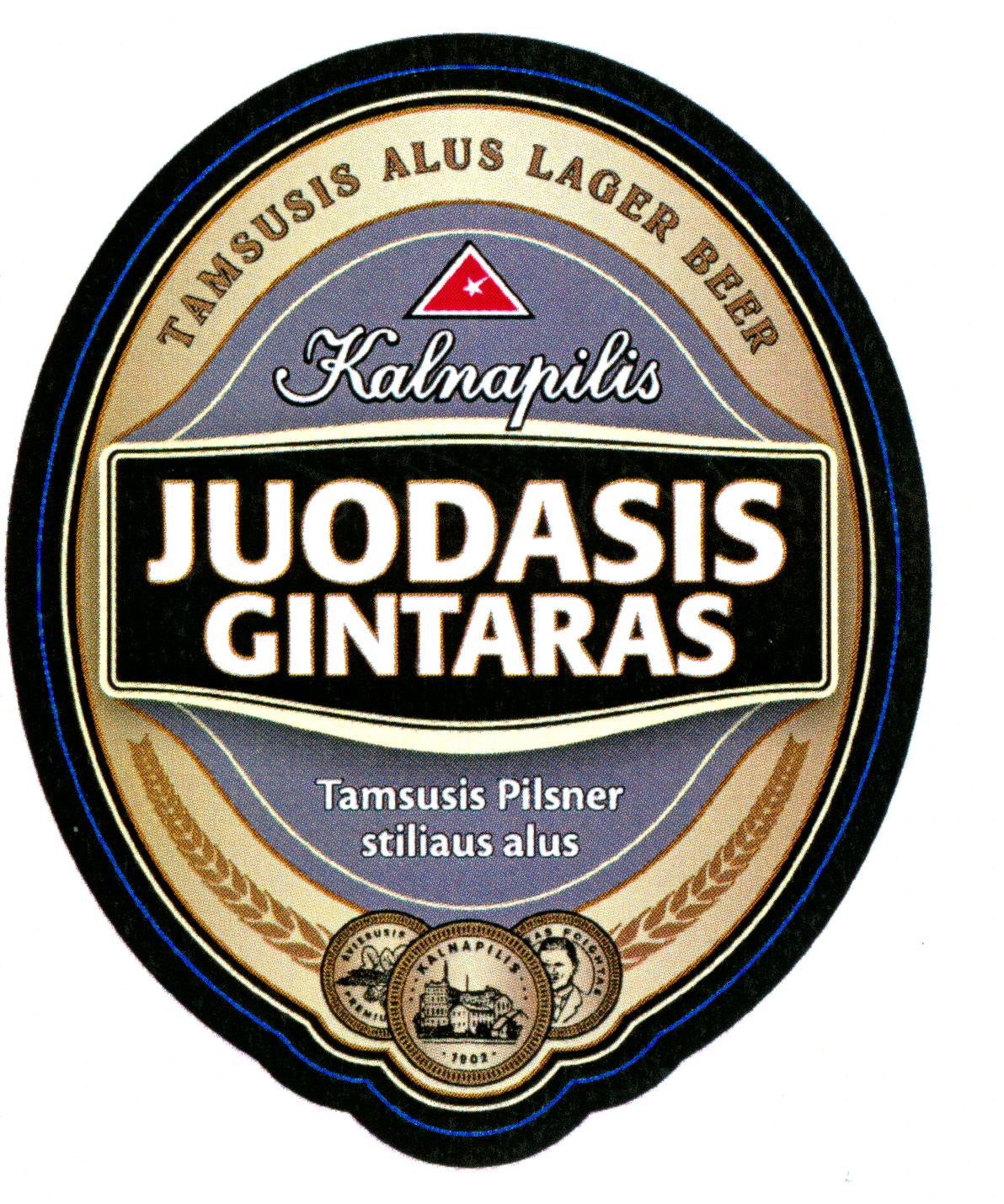 Prekės ženklas: TAMSUSIS ALUS LAGER BEER Kalnapilis JUODASIS GINTARAS Tamsusis Pilsner stiliaus alus